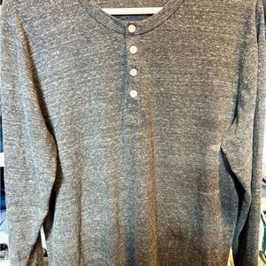Buck Mason Henley Heathered Charcoal Gray XL